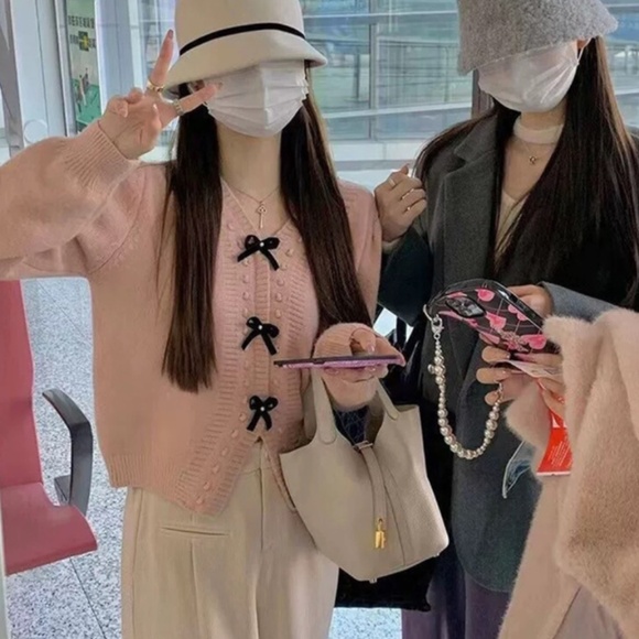 NWT GRL Ribbon Knit Top - Pink Jirai Kei Liz Lisa Ank Rouge Japanese Gyaru - Picture 2 of 5